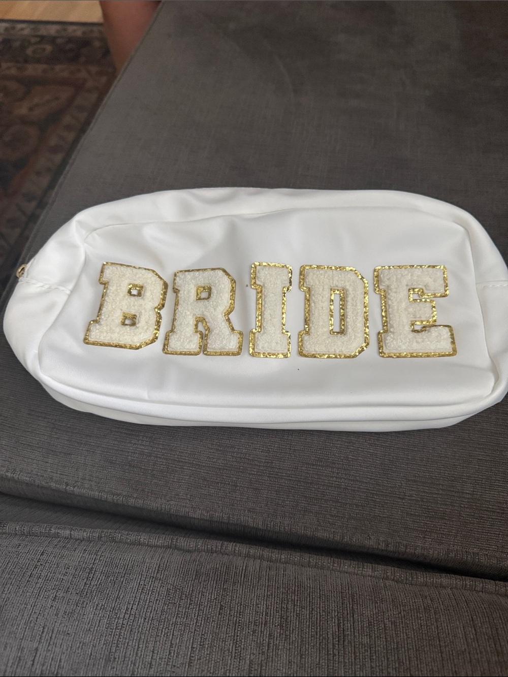 Bride White Sequin Cosmetic Bag - Bridal Accessory